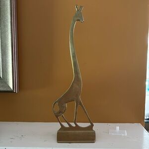 Brass Giraffe Signed 15” Tall MCM